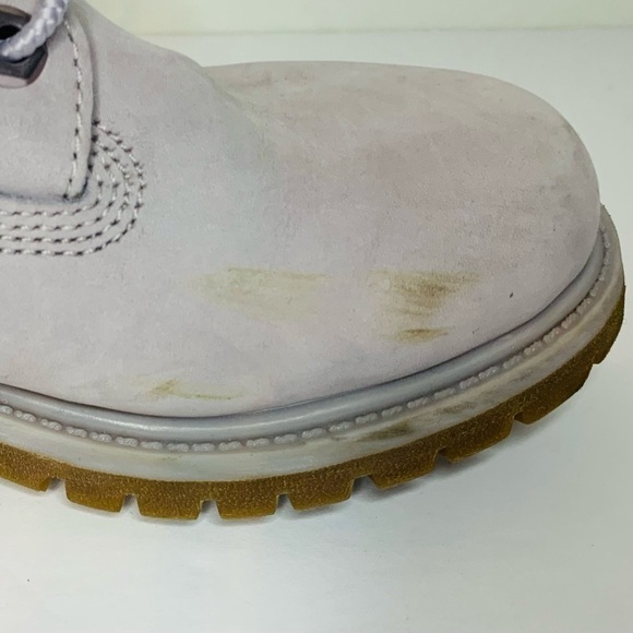 Timberland Women’s 6” Premium Waterproof Boots Size 7M Light Grey Nubuck - Picture 9 of 13